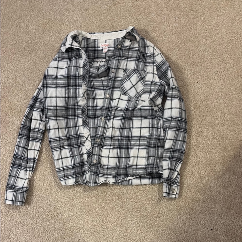 Plaid Kids Shirt - Black and White